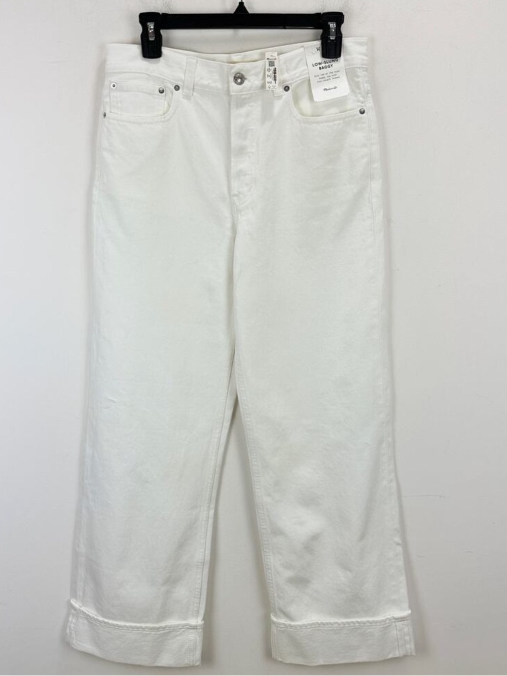 Madewell Low Slung Baggy Jeans Pure White Rigid Wide Leg Relaxed Size 30 NWT - Picture 8 of 16
